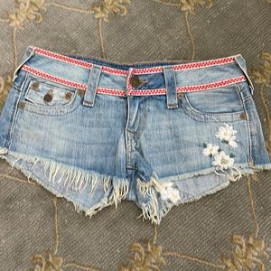 True Religion Brand Jeans Embroidered Joey Shorts